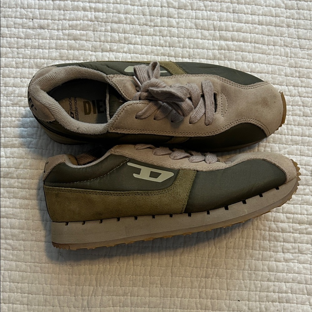 Diesel Men’s/Women’s Olive and Tan Sneakers